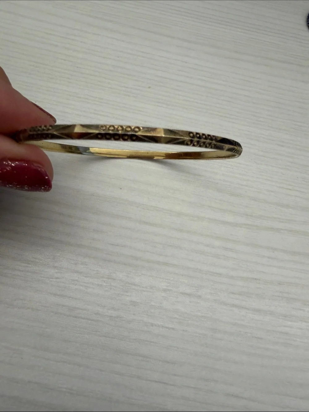 Sterling silver Gold-Tone Faceted Women's Bangle with Beaded Accent